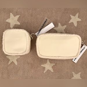 NWT stoney clover lane Sherpa trim pouches